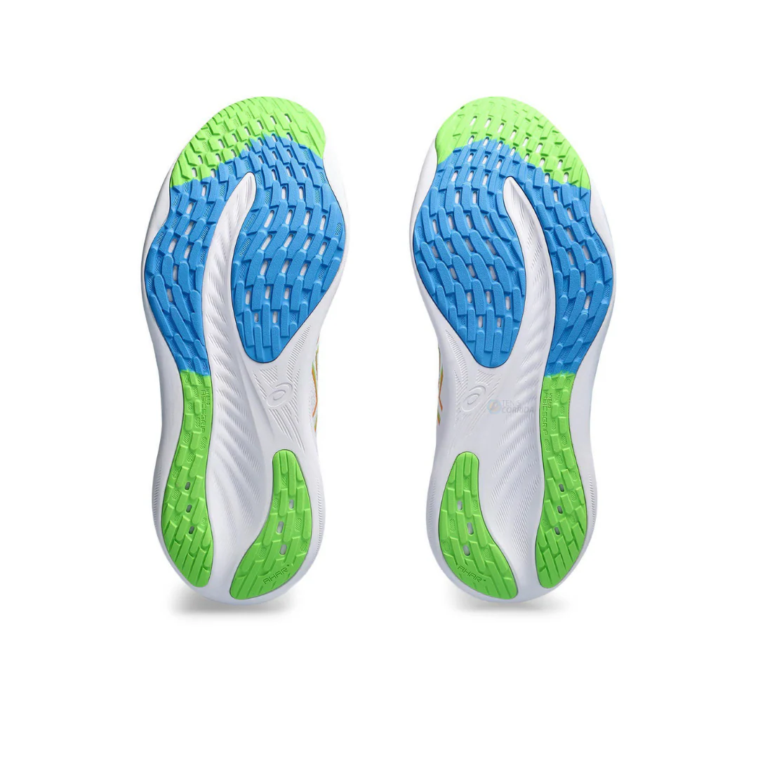 Asics Gel Nimbus 26 - Branco com Azul e Verde