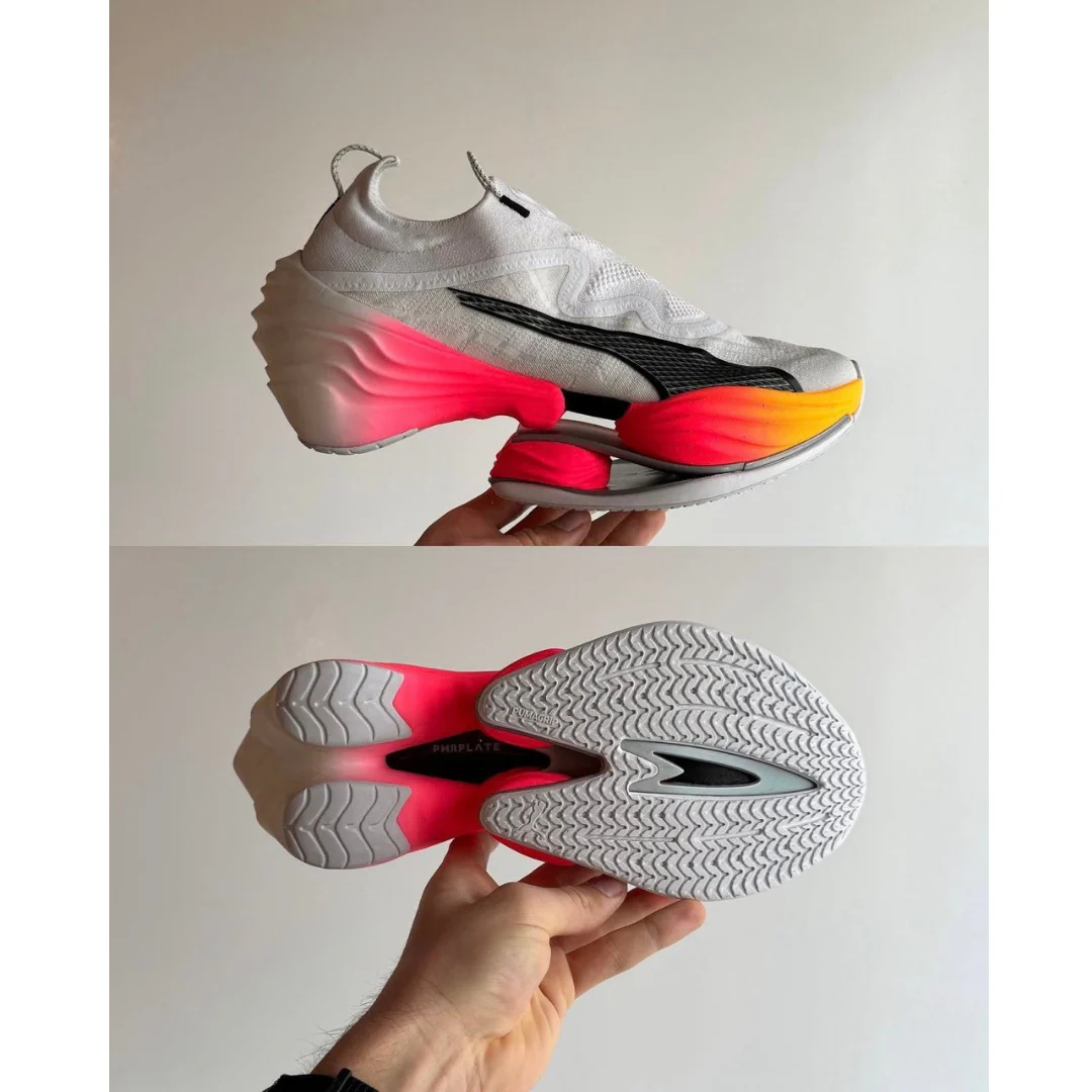 Puma Fast-RB Nitro Elite - Branco com Rosa e Laranja