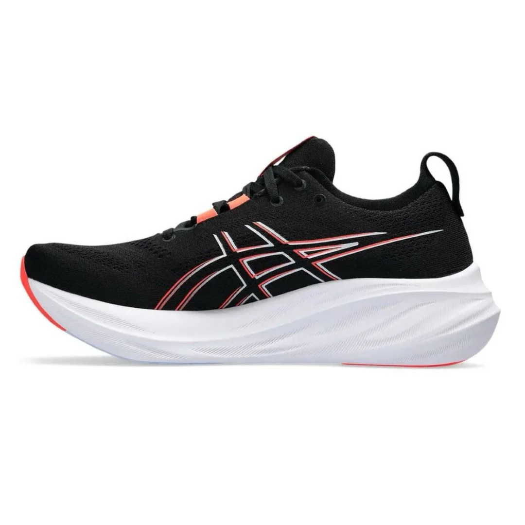 Asics Gel Nimbus 26 - Preto com Branco e Vermelho