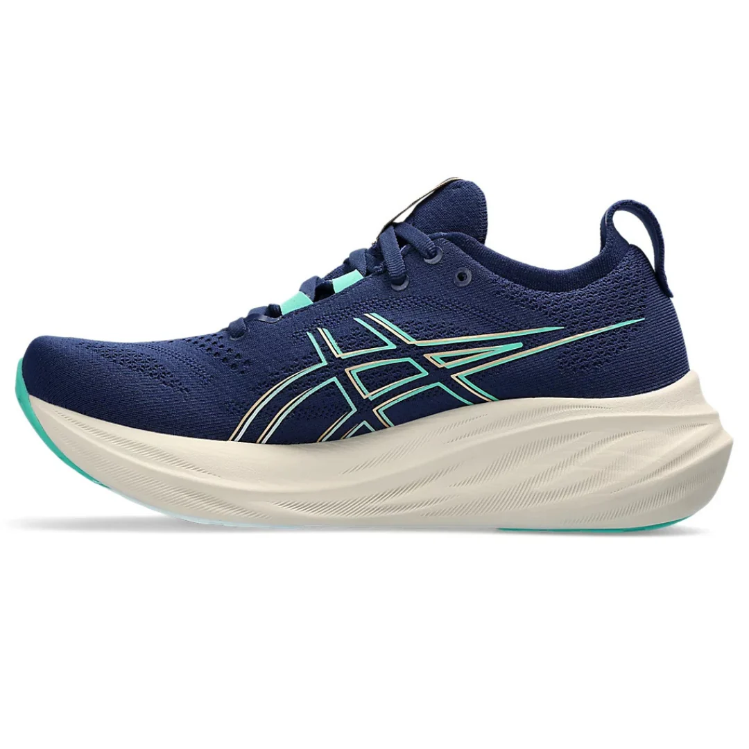 Asics Gel Nimbus 26 - Azul Marinho com Creme e Verde