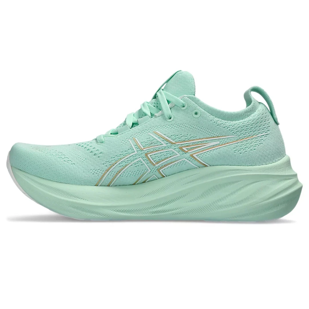 Asics Gel Nimbus 26 - Verde com Branco e Dourado