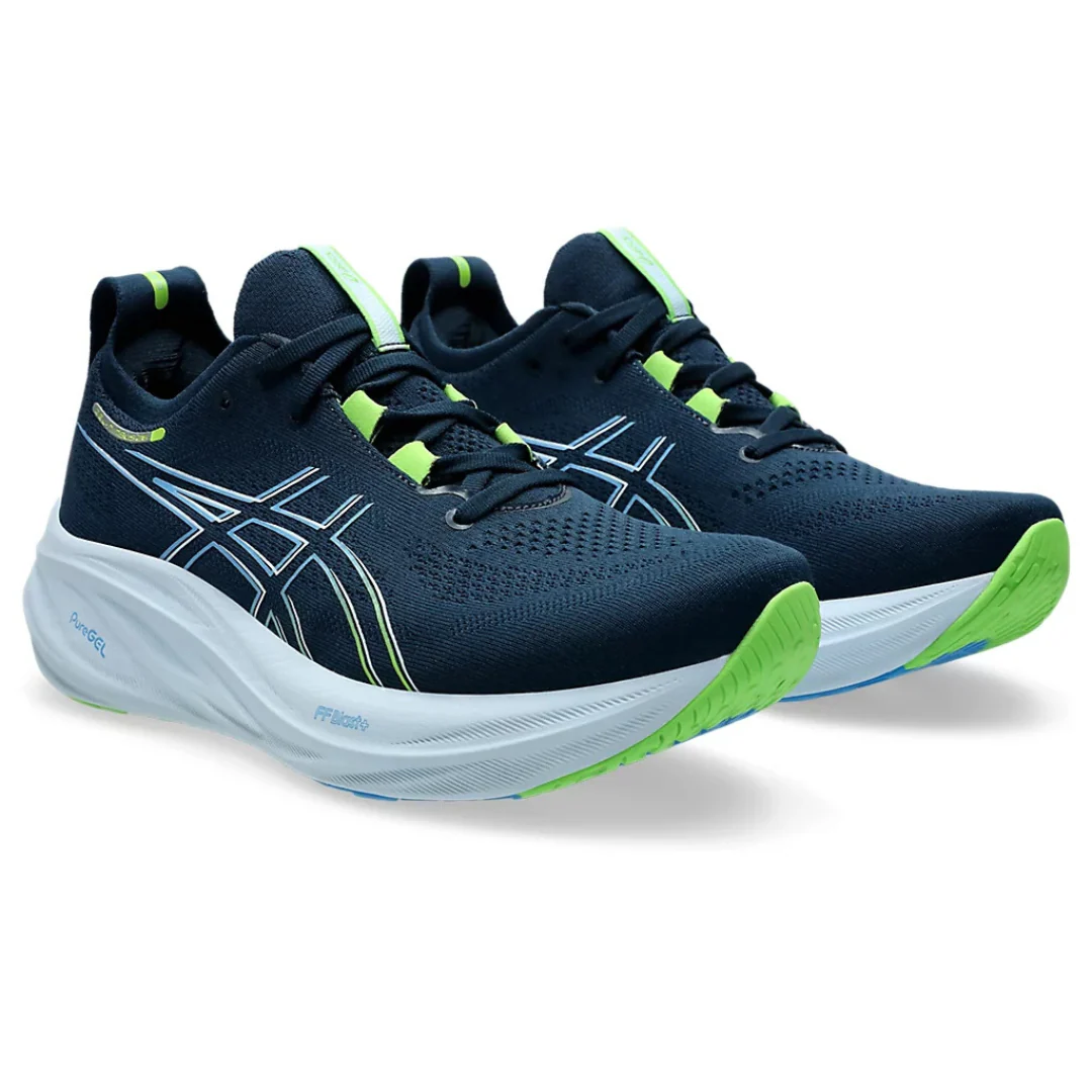 Asics Gel Nimbus 26 - Azul Marinho com Azul e Verde