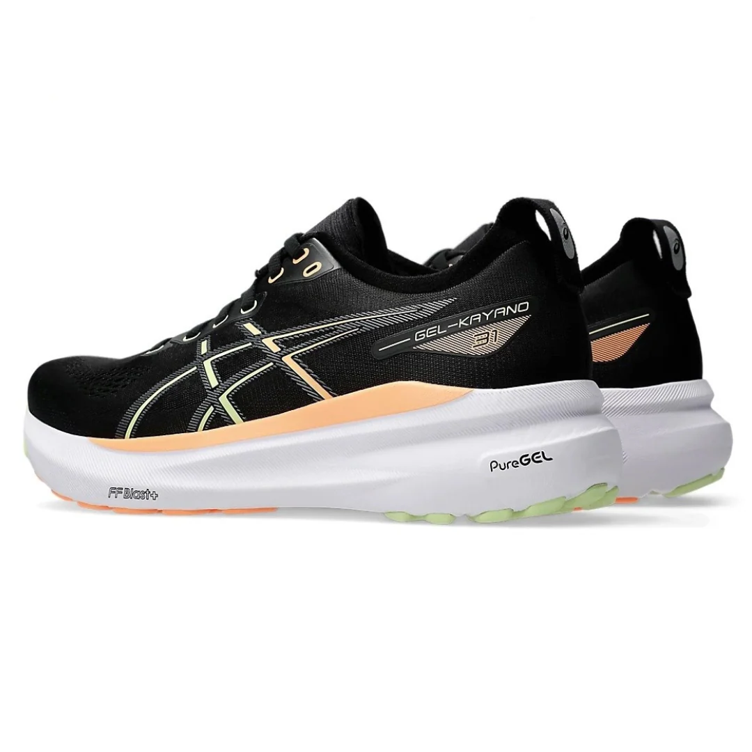 Asics Gel Kayano 31 - Preto com Branco e Laranja