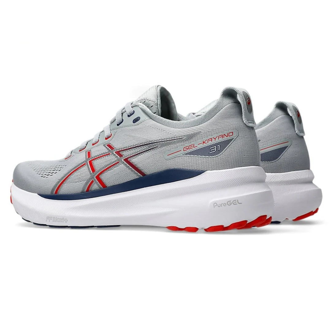 Asics Gel Kayano 31 - Cinza com Vermelho e Azul Marinho