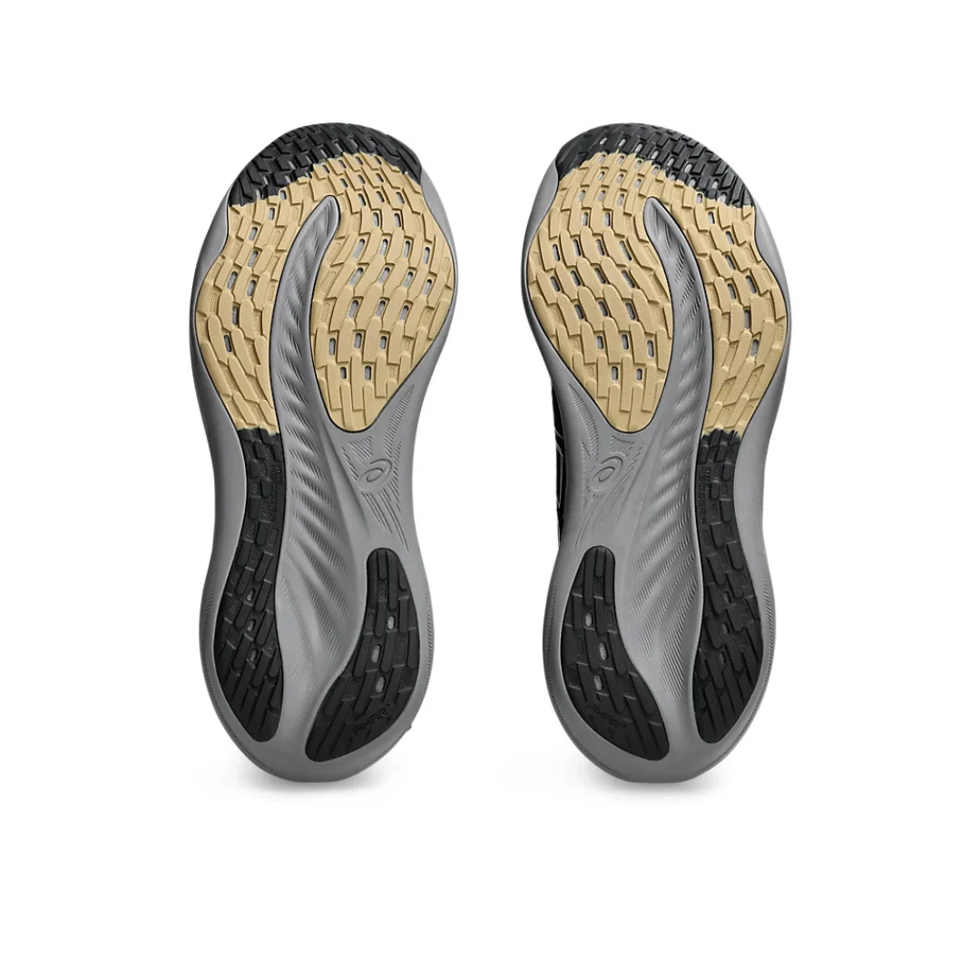 Asics Gel Nimbus 26 -  Preto e Dourado com Cinza e Verde