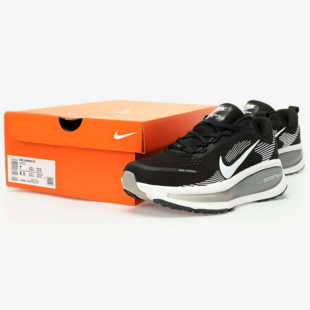 Nike Vomero 18 - Preto\Branco\Cinza