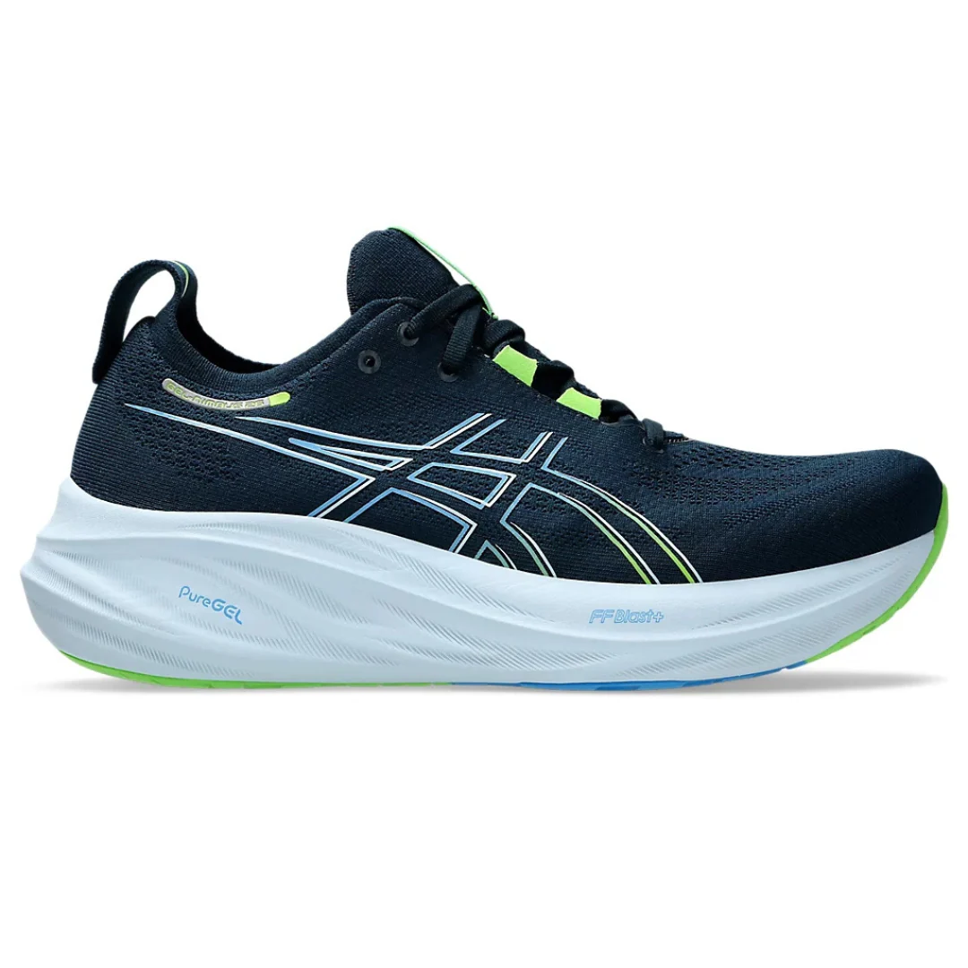 Asics Gel Nimbus 26 - Azul Marinho com Azul e Verde