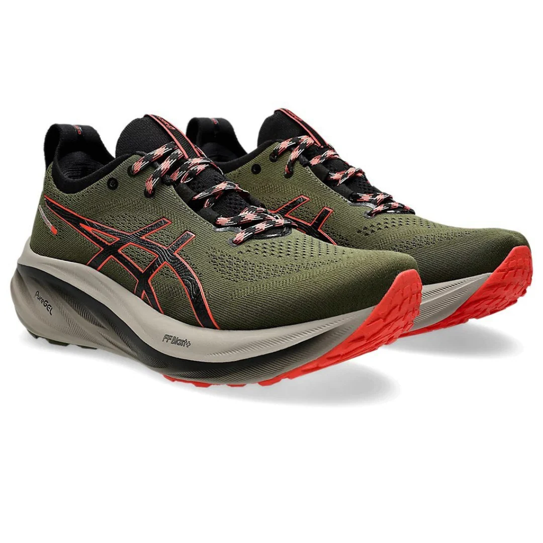 Asics Gel Nimbus 26 Paris - Verde Oliva/Vermelho