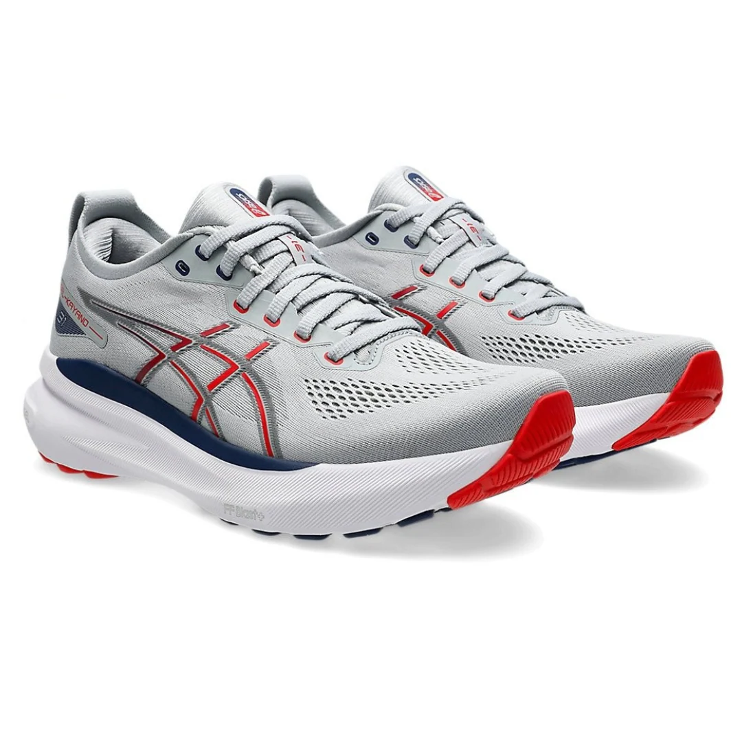 Asics Gel Kayano 31 - Cinza com Vermelho e Azul Marinho