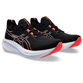 Asics Gel Nimbus 26 -  Preto com Branco e Vermelho