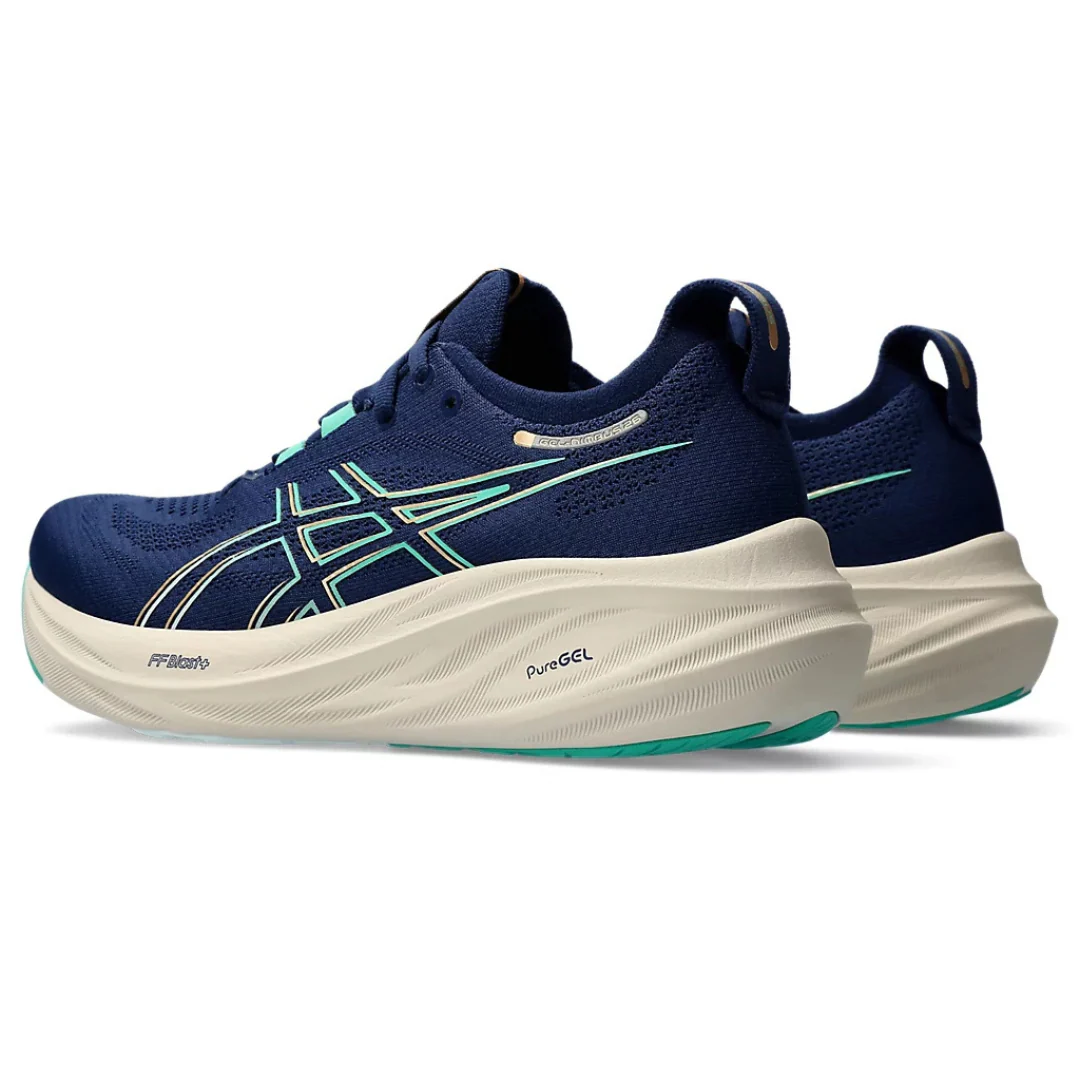 Asics Gel Nimbus 26 - Azul Marinho com Creme e Verde
