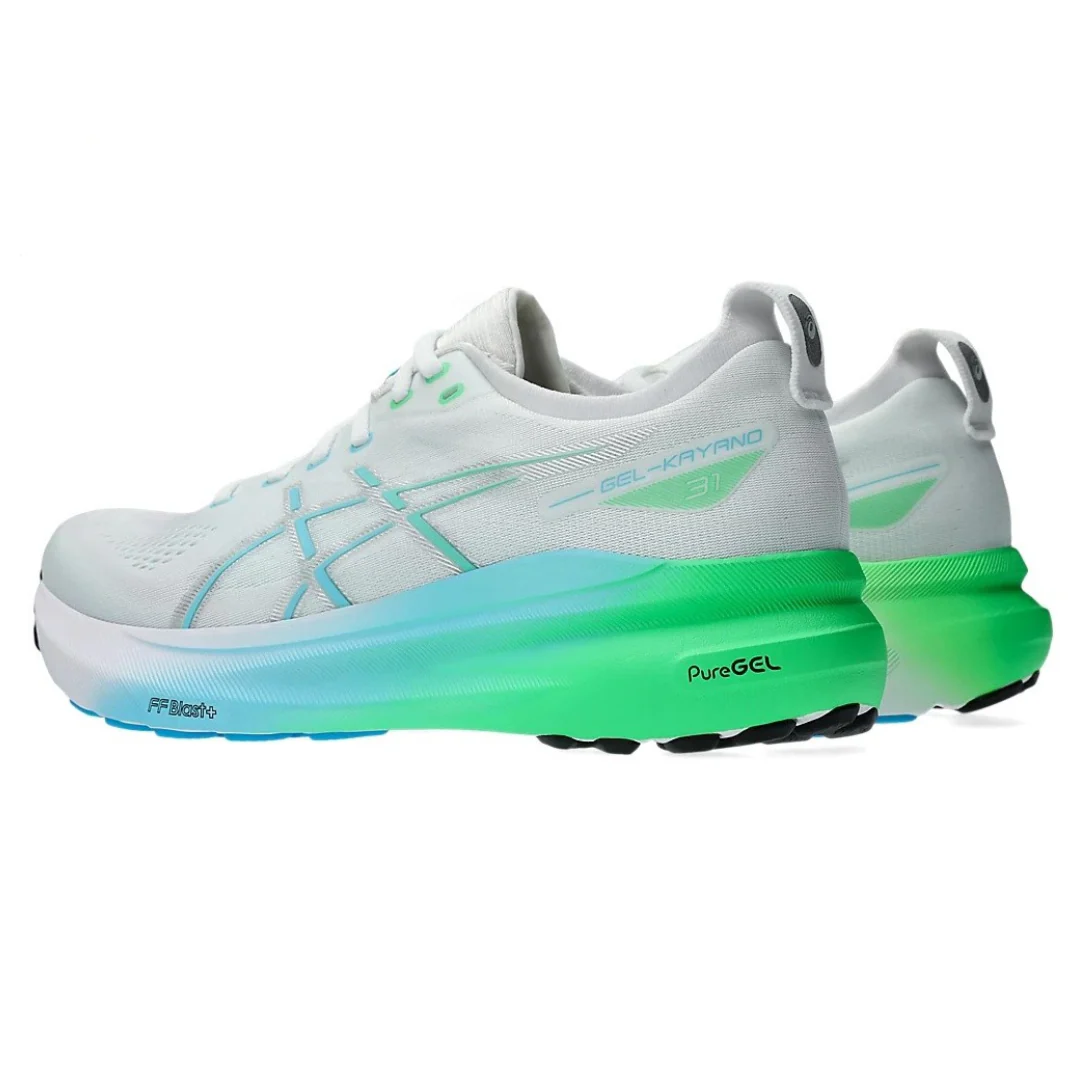 Asics Gel Kayano 31 - Branco com Verde e Azul