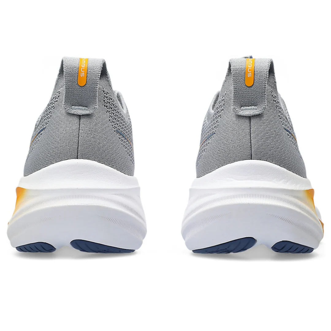 Asics Gel Nimbus 26 - Cinza e azul Marinho com Branco e Laranja