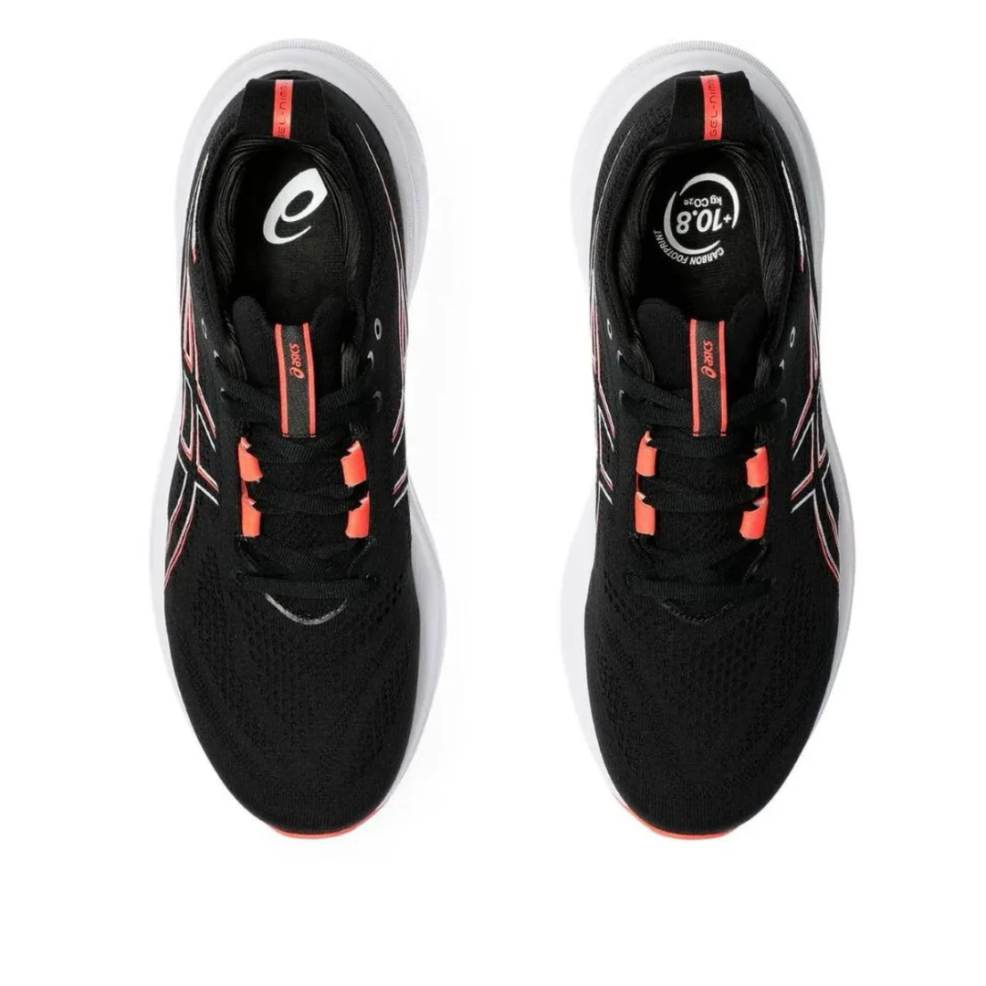 Asics Gel Nimbus 26 -  Preto com Branco e Vermelho