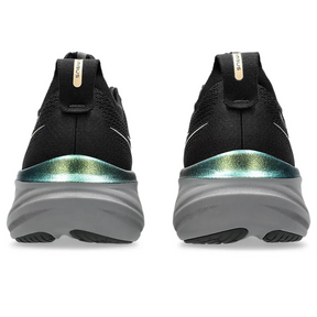 Asics Gel Nimbus 26 -  Preto e Dourado com Cinza e Verde