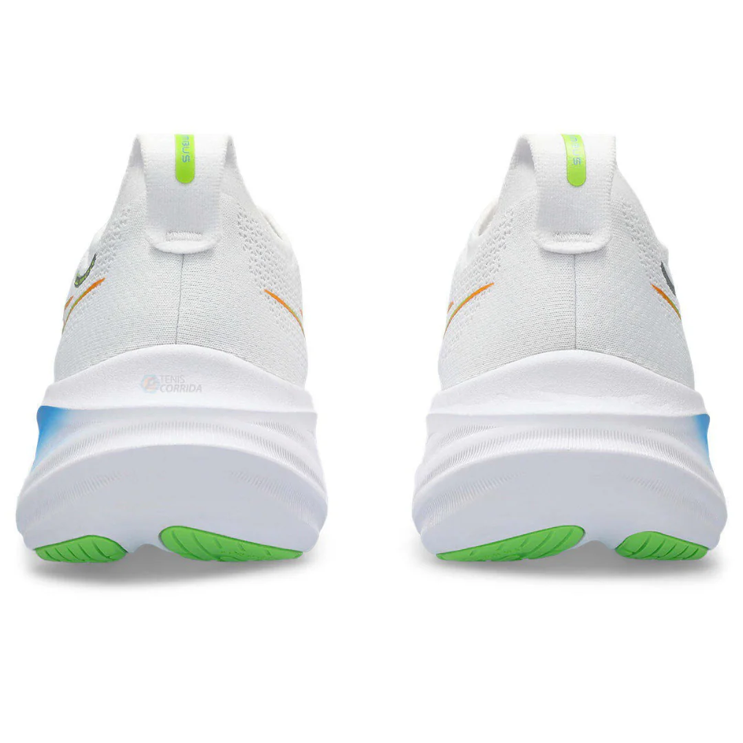 Asics Gel Nimbus 26 - Branco com Azul e Verde